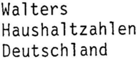 Walters Haushaltzahlen Deutschland Logo (DPMA, 08/14/1996)