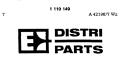 E DISTRI PARTS Logo (DPMA, 11/17/1986)