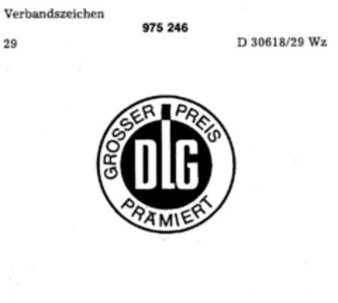 DLG (GROSSER PREIS PRÄMIERT) Logo (DPMA, 15.09.1976)