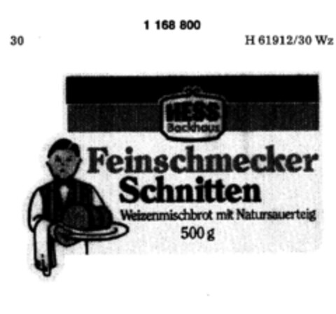 HESS Backhaus Feinschmecker Schnitten Logo (DPMA, 04.07.1989)