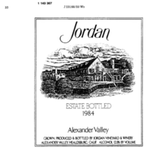 Jordan ESTATE BOTTLED Logo (DPMA, 08/10/1988)