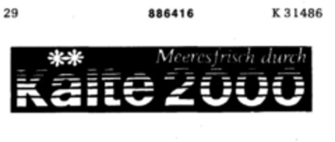 Meeresfrisch durch  Kälte 2000 Logo (DPMA, 16.10.1970)