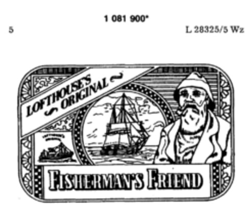 LOFTHOUSE'S ORIGINAL FISHERMAN'S FRIEND Logo (DPMA, 03.07.1985)