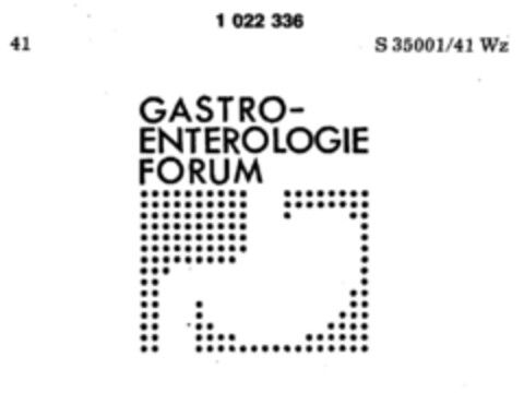 GASTRO-ENTEROLOGIE FORUM Logo (DPMA, 06.06.1980)