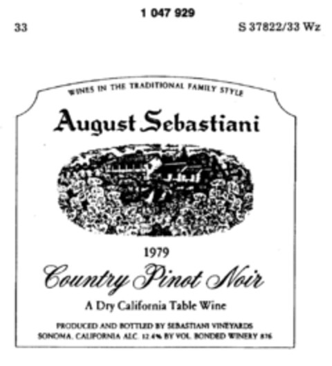 August Sebastiani Logo (DPMA, 07/27/1982)