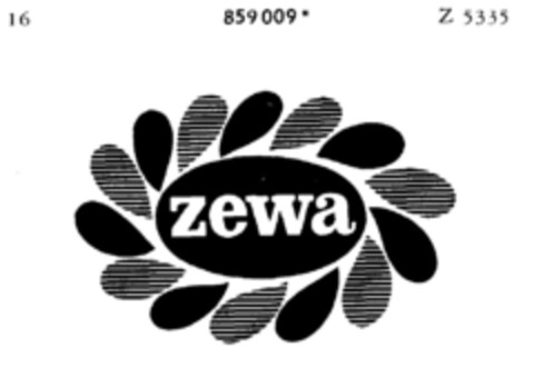 zewa Logo (DPMA, 03/13/1969)