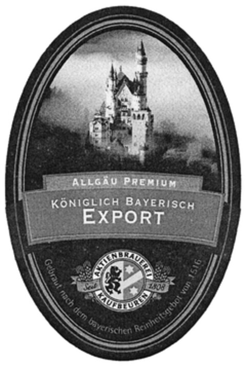 ALLGÄU PREMIUM KÖNIGLICH BAYERISCH EXPORT Logo (DPMA, 23.02.2009)