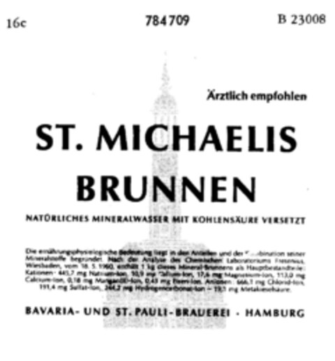 ST. MICHAELIS BRUNNEN Ärztlich empfolen Logo (DPMA, 08/10/1960)