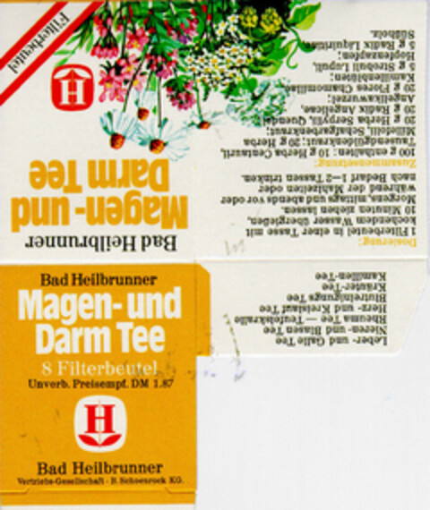 Bad Heilbrunner Magen- und Darm Tee Logo (DPMA, 05.06.1981)