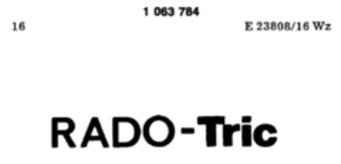 RADO-Tric Logo (DPMA, 13.08.1983)