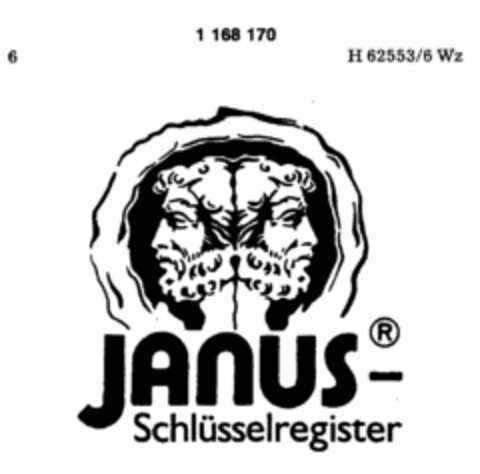 JANUS -Schlüsselregister Logo (DPMA, 11/07/1989)