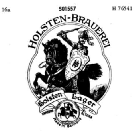 HOLSTEN-BRAUEREI Holsten-Lager Logo (DPMA, 03.02.1938)