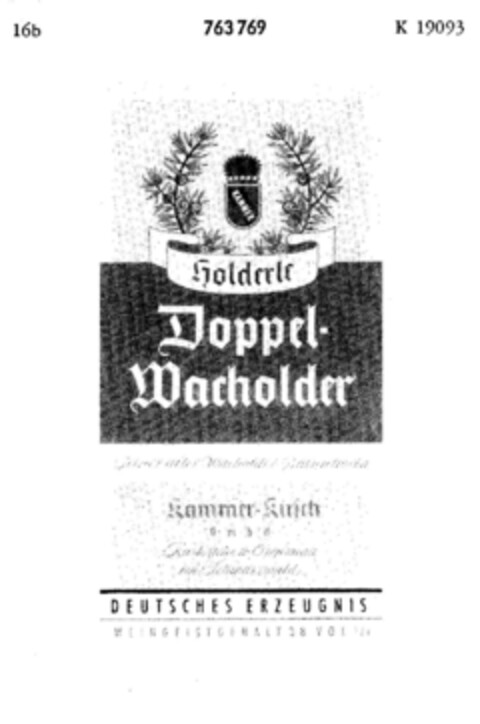 Holderle Doppel-Wacholder Logo (DPMA, 16.08.1961)