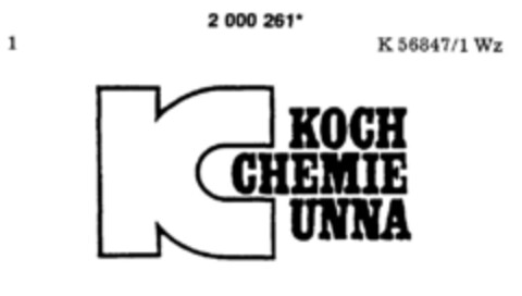 K KOCH CHEMIE UNNA Logo (DPMA, 05.10.1990)