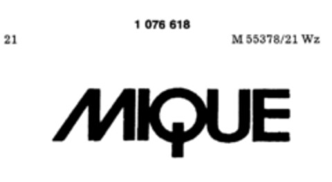 MIQUE Logo (DPMA, 20.09.1984)