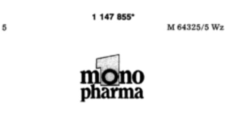 mono pharma 1 Logo (DPMA, 13.01.1989)
