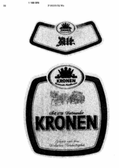 KRONEN Alt Seit 1729 Dortmunder Logo (DPMA, 06/10/1989)
