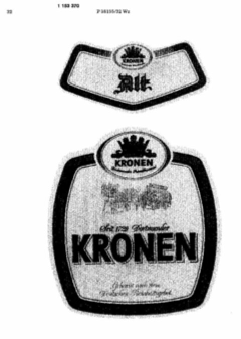 KRONEN Alt Seit 1729 Dortmunder Logo (DPMA, 10.06.1989)