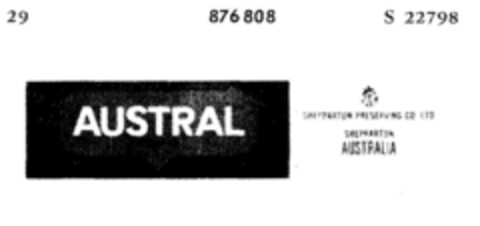 AUSTRAL BRAND SHEPPARTON AUSTRALIA Logo (DPMA, 10/25/1969)