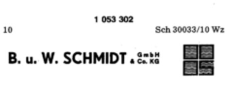 B. u. W. SCHMIDT GmbH & Co. KG Logo (DPMA, 20.12.1982)