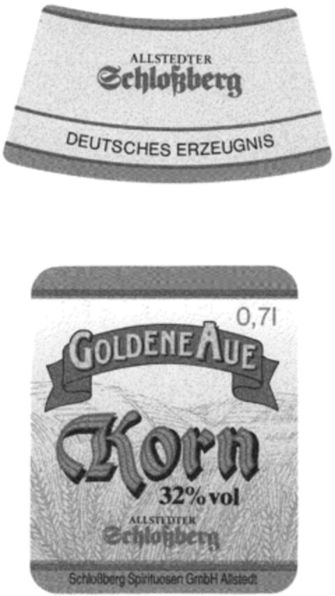 ALLSTEDTER Schloßberg GOLDENE AUE Korn Logo (DPMA, 24.06.1993)