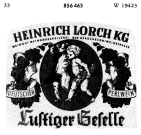 HEINRICH LORCH KG Lustiger Geselle Logo (DPMA, 05.05.1967)