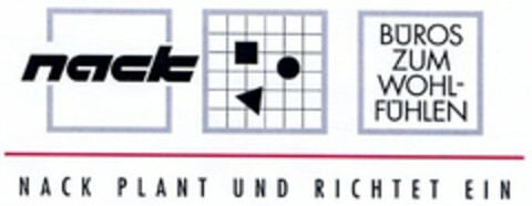 nack BÜROS ZUM WOHLFÜHLEN NACK PLANT UND RICHTET EIN Logo (DPMA, 02/24/2004)