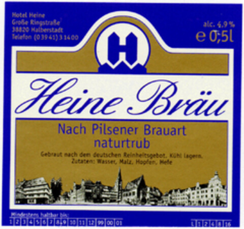 Heine Bräu Nach Pilsener Brauart naturtrüb Logo (DPMA, 08.12.1999)