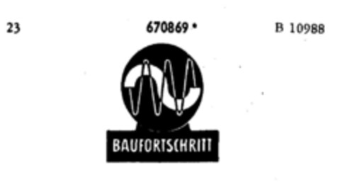 BAUFORTSCHRITT Logo (DPMA, 12/09/1954)