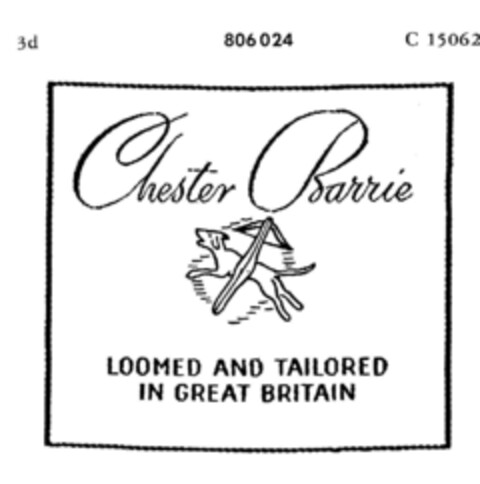 Chester Barrie LOOMED AND TAILORED IN GREAT BRITAIN Logo (DPMA, 04.07.1964)