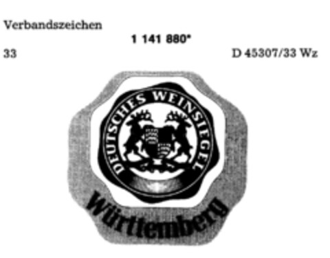 DEUTSCHES WEINSIEGEL Württemberg Logo (DPMA, 30.09.1988)