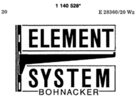 ELEMENT SYSTEM BOHNACKER Logo (DPMA, 02.03.1989)