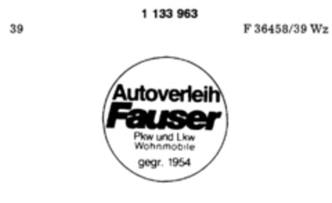 Autoverleih Fauser Logo (DPMA, 16.06.1988)