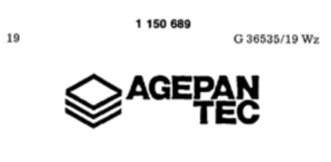 AGEPAN TEC Logo (DPMA, 14.03.1989)