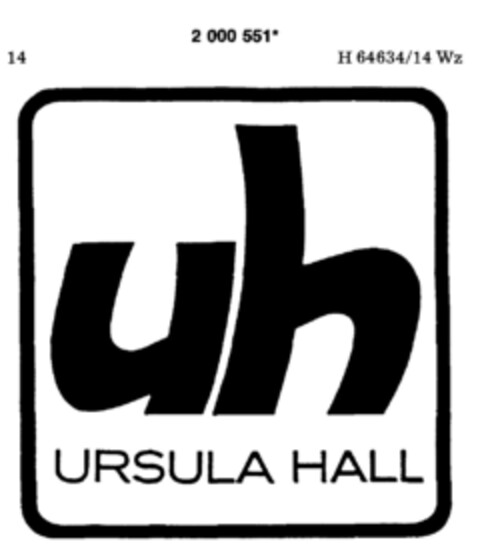uh URSULA HALL Logo (DPMA, 03.12.1990)