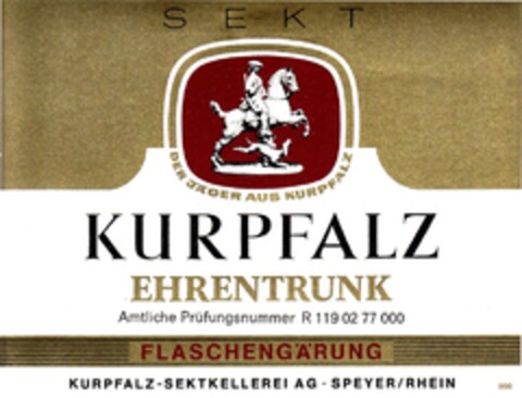 KURPFALZ EHRENTRUNK Logo (DPMA, 03/17/1978)