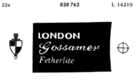 LONDON Gossamer Fetherlite Logo (DPMA, 01.08.1966)