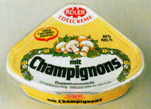 ADLER EDELCREME mit Campignons Doppelrahmstufe Logo (DPMA, 03/25/1987)