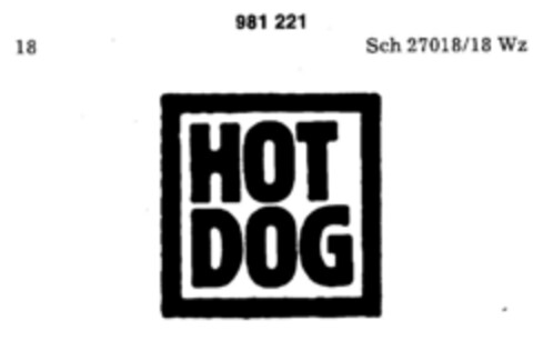 HOT DOG Logo (DPMA, 20.03.1978)