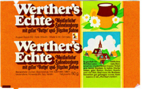 Werther's Echte Meisterliche Sahnebonbons mit guter Butter und frischer Sahne Logo (DPMA, 07.04.1978)