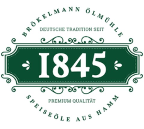 BRÖKELMANN ÖLMÜHLE DEUTSCHE TRADITION SEIT 1845 PREMIUM QUALITÄT SPEISEÖLE AUS HAMM Logo (DPMA, 23.09.2016)