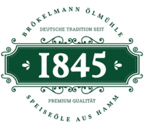 BRÖKELMANN ÖLMÜHLE DEUTSCHE TRADITION SEIT 1845 PREMIUM QUALITÄT SPEISEÖLE AUS HAMM Logo (DPMA, 09/23/2016)