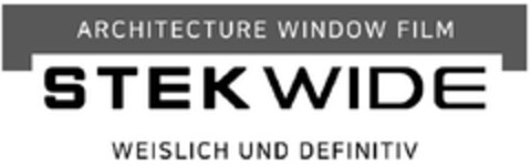 ARCHITECTURE WINDOW FILM STEK WIDE WEISLICH UND DEFINITV Logo (DPMA, 08.12.2020)