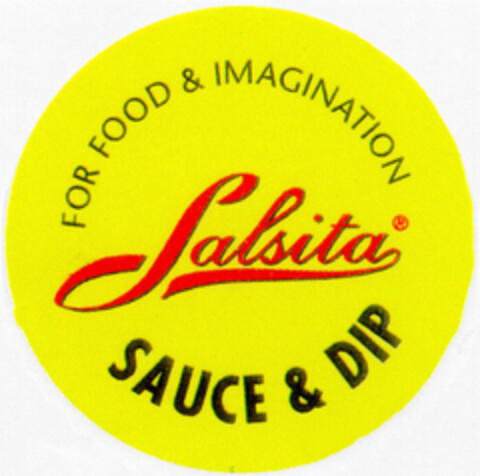 Salsita FOR FOOD & IMAGINATION SAUCE & DIP Logo (DPMA, 09/23/1995)