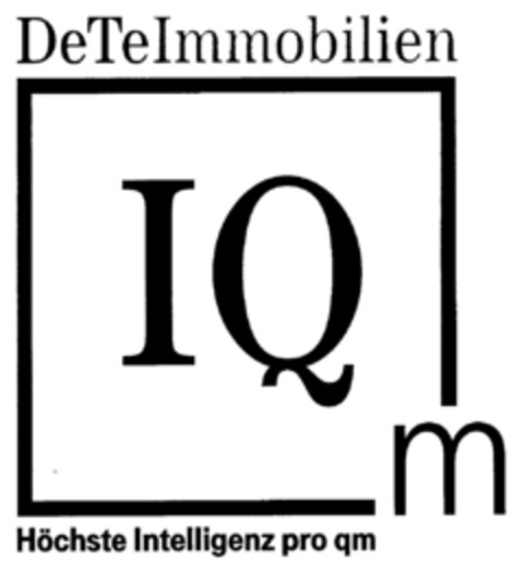 DeTeImmobilien IQm Höchste Intelligenz pro qm Logo (DPMA, 30.10.1996)