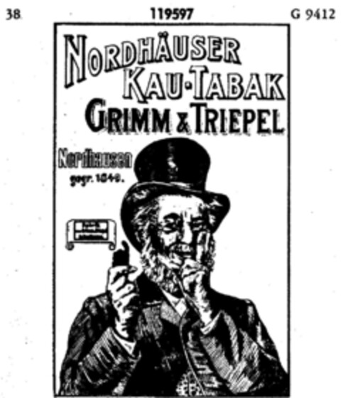 NORDHÄUSER KAU-TABA GRIMM & TRIEPEL Logo (DPMA, 29.03.1909)