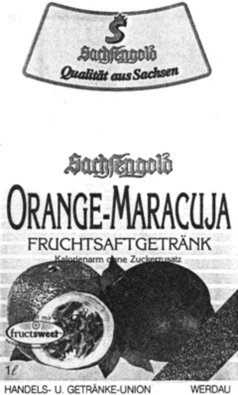 Sachsengold Qualität aus Sachsen Orange-Maracuja Logo (DPMA, 12/02/1992)