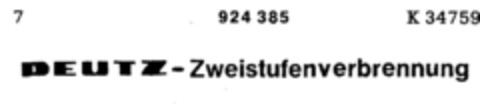 DEUTZ-Zweistufenverbrennung Logo (DPMA, 26.07.1973)