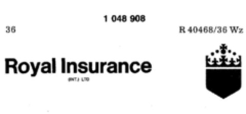 ROYAL INSURANCE (INT.) LTD Logo (DPMA, 10/30/1982)