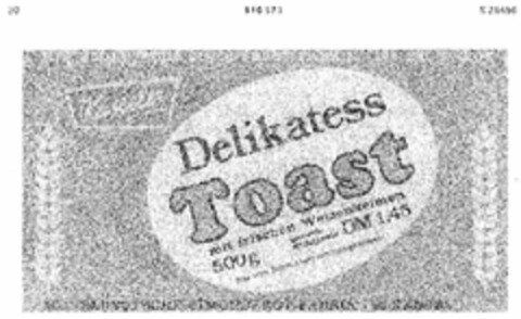 Kasseler Delikatess Toast Logo (DPMA, 17.03.1973)